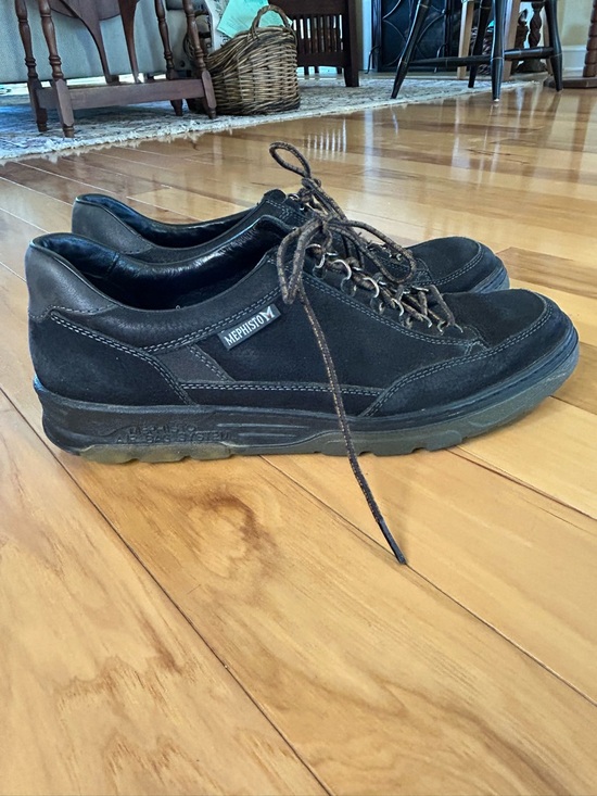 Mephisto Men’s Black Leather/Suede Lace-Up Slip-On Runoff Sneakers main image 6